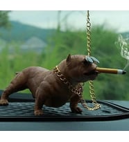 Araba Içi Torpido Üstü Simülasyon Pitbull Köpek Dekorasyon KAHVE