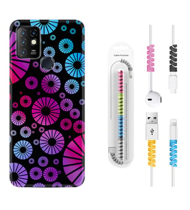 INFINIX Hot 8 9 10 11S Hot 10 Play 10T Kılıf Kablo Koruma Spiral Silikon Daireler 1751