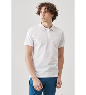 L211810102 Lee Erkek Regular Fit Normal Kesim Polo Yaka %100 Pamuk Tişört (Beyaz)