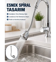 Çok Fonksiyonlu Musluk Uzatma Aparatı 360° Hareketli Krom Musluk Başlığı
