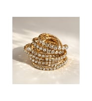 Premium Full Taşlı Gold Bileklik Seti – 9’lu Işıltılı Kombin