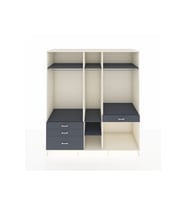 Kronos Dolap 7 Raflı 4 Çekmeceli 3 Askılı 220x59x243 Aytaşı-Antrasit/Antrasit