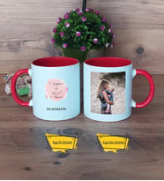 Anneye Doğum Günü Hediyesi Kupa Bardak Kırmızı Fotoğraflı Anneler Günü Hediyesi