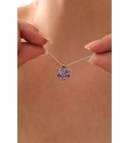 Gümüş Lotus Çiçeği Kolye 925 Ayar Gümüş Kolye