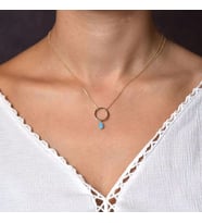 Choker Altın Firuze Kolye Çift Zincirli (Çok Renkli)