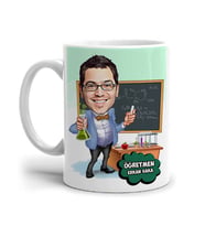 Kişiye Özel Kimya Öğretmeni Karikatürlü Kupa Bardak