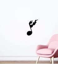 BK Home Müzik Notaları Tasarımlı Ahşap Duvar Süsü-13 (Siyah)