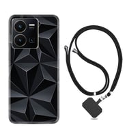 Vivo Y35 Kılıf Silikon Boyun Askılı İpli Desenli Silikon Prizmalar 1782