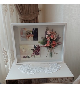 40x50 Cm Verda Anı Çerçevesi-Gelin Çiçeği Tasarımınız İçin! Ekstra Derin 8 cm-Beyaz Renk