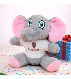 River World Peluş Happy Birthday Tişörtlü Sevimli Fil