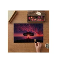 Kırmızı Gökyüzü - Günbatımı - Ağaç Tasarımı 240 parça Ahşap Puzzle Ahşap Kutuda MP03064