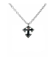 Siyah Kuru Kafa Figürlü Haç Kolye – Gotik Unisex Antik Tasarım, 60 cm Zincirli (Gümüş)
