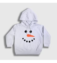 Presmono Unisex Çocuk Beyaz Snowman Kardan Adam Yılbaşı Kapüşonlu Sweatshirt 270932tt