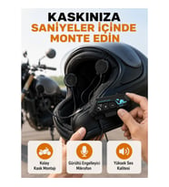Mey İthalat® BT22 Kask İçi Bluetooth Kulaklık Hızlı Eşleşme ve Gürültü Önleyici Mikrofon Yeni Nesil