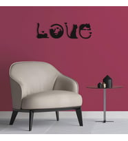 Love Kedi Detaylı Siyah Duvar Dekorasyonu