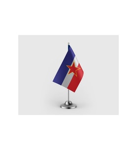 Yugoslavya Sosyalist Federal Cumhuriyeti Tekli Saten Masa Bayrağı Seti