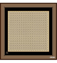 Geometrik Desen Black Seri Twill Eşarp Eşarp Askısı ile Birlikte 90x90 cm Kahve-