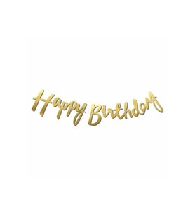 Kaligrafi Banner Gold Happy Birthday M234