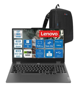 Lenovo Loq 15IRX10 Intel Core I5-14500HX 128GB Ddr5 512GB SSD RTX5050/8GB 100W 15,6 Inç Full Hd (1920X1080) IPS 300 Nit %100 Srgb, 144 Hz WIN11PRO Gaming Bilgisayar 83JE0128TRP37+ZETTAÇANTA