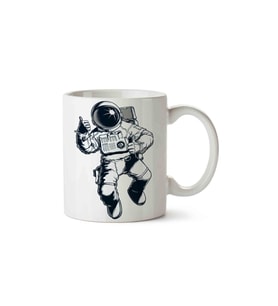 Astronot Okey Porselen Kupa Bardak