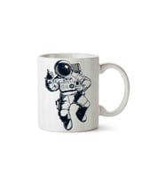 Astronot Okey Porselen Kupa Bardak