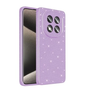 Coverzone Xiaomi Redmi Note 14 Pro Plus ile uyumlu Z-Jelly K?l?f Kamera Korumal? Simli I??lt?l? Renkli Parlak Silikon Kapak - Lila