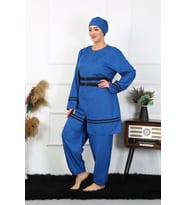 Büyük Beden Tesettür Mayo 7XL-8XL-9XL-10XL İndigo