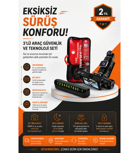 3'lü Sürüş Destek Seti Geri Görüş Kamerası Kayıt Cihazı ve Park Yardımcısı