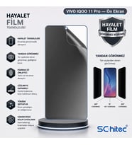 SChitec VIVO IQOO 11 Pro Uyumlu Ön Yüzey Hayalet Privacy Hidrojel Ekran Koruyucu