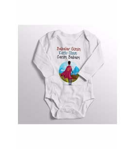 Super Dad Babalar Günü Hediyesi Baskılı Bebek Zıbını