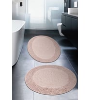 Tiffany Oval 2'li Pamuklu Klozet Takımı Pudra Banyo Paspas Seti