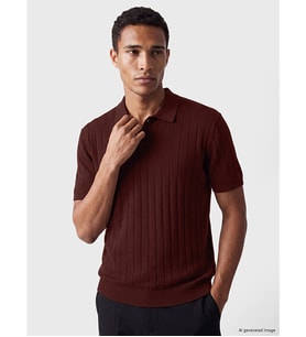 LCW Vision Bordo Polo Yaka Fitilli Erkek Triko Tişört