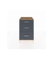 Kronos Komodin 3 Çekmeceli 60x59x96 Çam-Antrasit