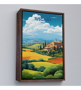 Çerçeveli Toskana İtalya Tablosu - Tuscany (Siyah)