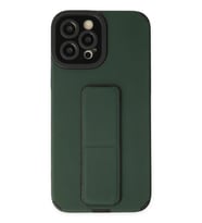 Newface Apple iPhone 12 Pro Max Kılıf Mega Standlı Silikon - Yeşil