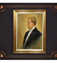 Altın Varaklı Çerçeveli Paspartulu Atatürk Tablo z5106 (Gold)
