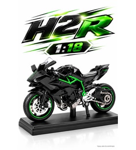 1:18 Ölçek H2R Metal Alaşım Motosiklet Maketi - Süspansiyonlu ve Standlı Model