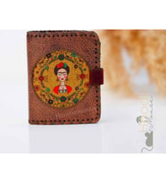 Frida Figürlü Küçük Cüzdan Etnik Bohem Retro Style - Kahverengi