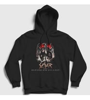 Presmono Unisex Siyah Band Slayer Kapüşonlu Sweatshirt 111047tt