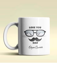 Kişiye Özel Love You Dad 2 Tasarımlı Beyaz Kupa Bardak