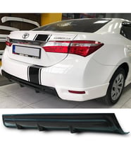 Toyota Corolla Twin Difüzör Difizör Plastik Parlak Siyah 2013 2014 2015 2016 2017 Arka-difizör-bodykit-ek