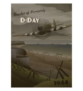 D-day 1944 - Normandiya Plajları Seyahat Poster Tablo Ahşap Poster Dekoratif