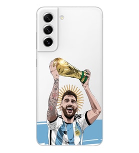 Samsung Galaxy S22 Uyumlu Lionel Messi Arjantin Tasarımlı Şeffaf Telefon Kılıfı