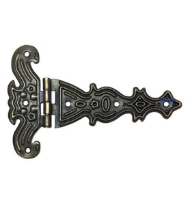 Dekoratif, Sac Tek Kuyruklu Menteşe - 69x102 mm, Büyük, Antik, 1 Adet