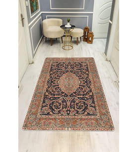 Klasik Desen Dijital Baskı Kaymaz Taban Halı H1027