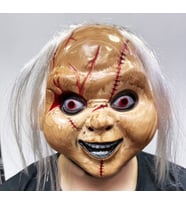 Beyaz Saçlı Çaki Maskesi Chucky Maskesi Yetişkin Çocuk Uyumlu