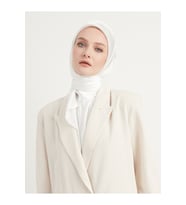 Şaless Tesettür Kadın Janjan-janjanlı Krinkıl Abiye Eşarp-inci Beyazı- 100x100cm