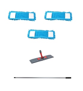 Makarna Şönil Kuru Nemli Palet Tablet Mop Yedek Seti Takımı - 3 ad 60 Cm. - Mop + Mop Tutucu + Sap