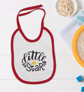 BK Kids Little Star Tasarımlı Kırmızı Bebek Mama Önlüğü-1