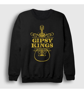 Presmono Unisex Siyah Guitar Gipsy Kings Sweatshirt 548798tt